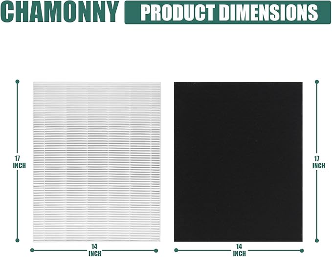 D480 True HEPA Replacement Filter D4, Compatible with WIN-IX D480 Air Purifier, Compare to WIN-IX D4 Filter, Item Number 1712-0100-00, 2 H13 True HEPA Filters + 8 Activated Carbon Pre-Filters