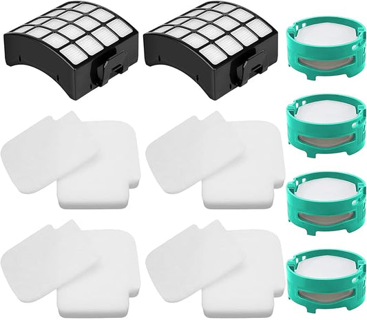 Complete AZ3002 Filters for Shark AZ3002 AZ3000 Stratos DuoClean PowerFins Upright Vacuum: 2 HEPA Filters, 4 Foam & Felt Filters, 4 Odor Neutralizer Cartridges, Shark Stratos Filter Replacements