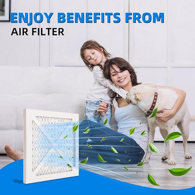 (4 Pack) 14x14x1 Furnace Air Filters, MPR 1900 & FPR 10, MERV 13 Pleated Air Filter (Actual Size: 13.75x13.75x0.75 inch)