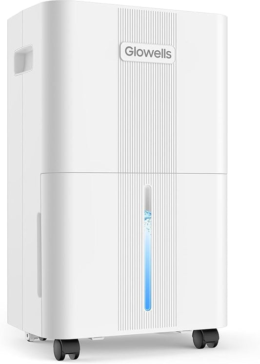 1600 Sq.ft Dehumidifiers for Home, Glowells 21 Pints Dehumidifier with Drain Hose for Basement, Smart Humidity Control Moisture Removal, 3 Operation Modes for RV, Bathroom, Bedroom