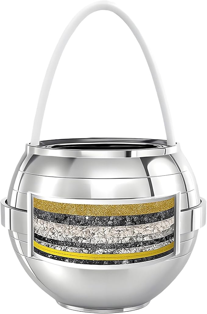 Yodel Bath Filter for Tub, Bathtub Hard Water Softner to Remove Chlorine and Fluoride, Improves Skin, Hair and Nails Condition,Chrome