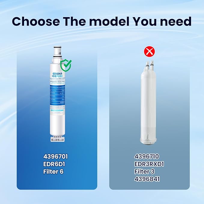 GOLDEN ICEPURE RWF2000A, Compatible with Kenmore 9915, Whirlpool EDR6D1, Every Drop FILTER 6, 46-9915, 4396702, SGF-W10, LC200V,WF293,EFF-6001A, 2301706, RWF1021, 3PACK