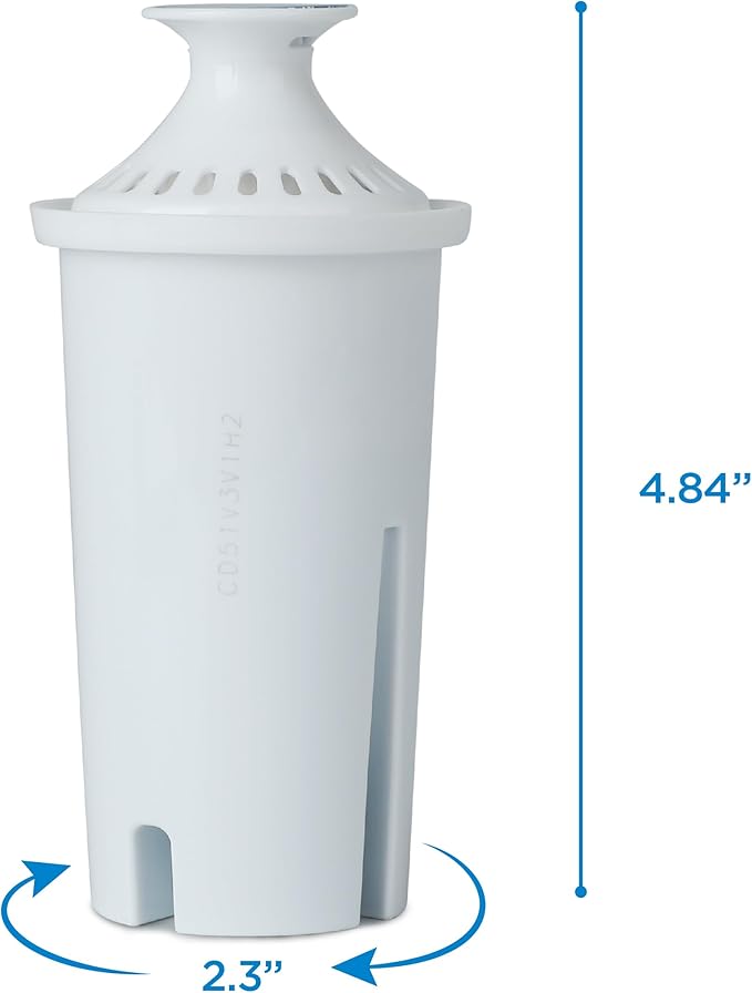 Commercial Cool Brita Filter Replacements, Replacement Water Filters for Standard Brita Water Pitcher, Lasts Up To 60 Gallons, NSF Certified, CCWFB6, White, 6-Pack