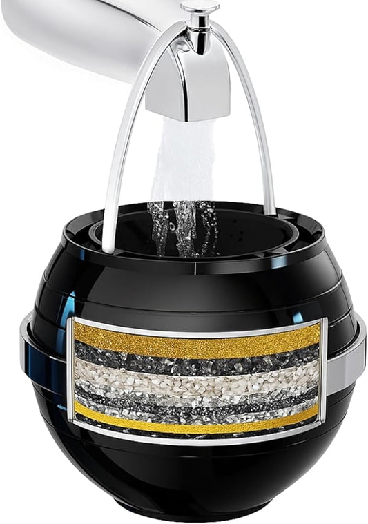 Yodel Bath Filter for Tub, Bathtub Hard Water Softner to Remove Chlorine and Fluoride, Improves Skin, Hair and Nails Condition,Matte Black