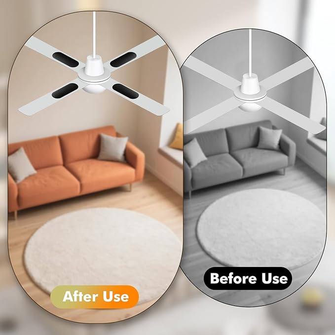 Dualshine 15 Pack Ceiling Fan Filters for Blades, Universal Ceiling Fan Filters, Activated Coconut Shell Carbon Air Purifiers for Office, Kitchen, Common Household Contaminants