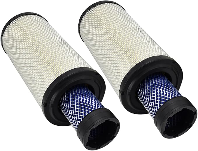 Outer Inner Air Filter Set (2) P828889 P829333 Compatible with John Deere AT171854 AT171853 Caterpillar 110-6326 110-6331 Case 222421A1 222422A1 Wix 46562 46569 Fleetguard AF25557 AF25558