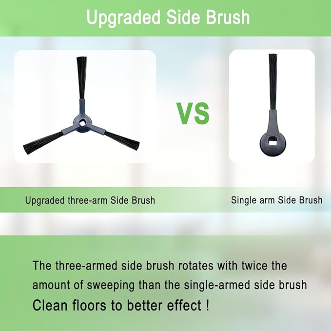 Upgraded Vacuum Side Brushes Replacement for Shark IQ R101AE RV1001AE AV912S AV911S AV1010AE RV1000 AV970 AV993 AV1002AE Shark AI AV2501S AV2501AE RV2610WD RV2610WA RV2502AE Robot Vacuum Cleaner