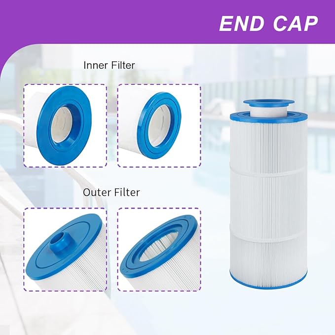 ZOTEE Pool Spa Filter Replaces Sundance Microclean Ultra Set 6541-397 Outer Filter # 6473-165 and Inner Filter 6473-164, Series 880, Hot Springs Spa Filters, 1 Set
