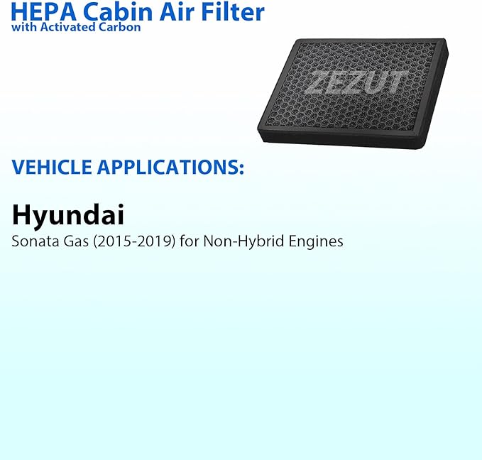 Cabin Air Filter CF12151 Fits Hyundai (2015-2019) Sonata for Non-Hybrid Engines, Honeycomb Structure and Activated Carbon, Durable and Sturdy (1 Pack)