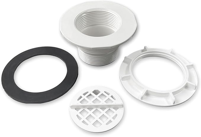 Threaded Inlet Strainer Kit for Stock Tank Pools,Stock Tank Pool Filter Kit, Intex Pool Accessories, Includes Rubber Washer, Strainer Nut and Grid, Fits Intex Filter Pumps with 1-1/2" Hoses (2 Pack)