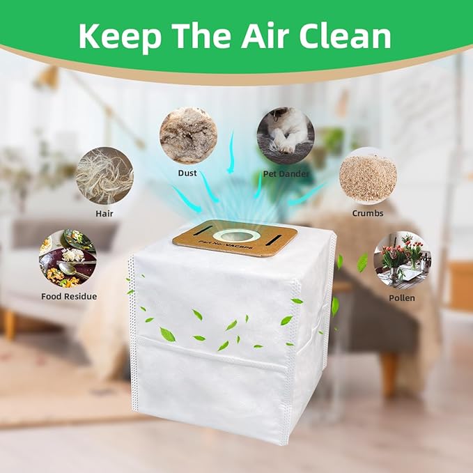 8 Pack Replacement VACBP6 HEPA Filter Bags Compatible for Atrix Ergo 8 Quart Backpack Vacuum, Replace Part VACBP36V VACBPAI VACBP1