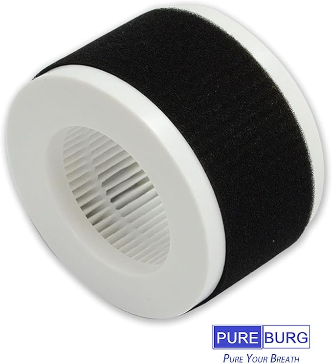 PUREBURG Replacement HEPA Filters Compatible with Pro Breeze Mini Air Purifier PB-P02, Part Number PB-P02F, 2-IN-1 High efficiency,3-Pack
