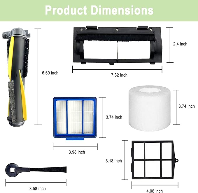 Replacement Part for Shark IQ R101AE RV1001AE AV912S AV1010AE RV1000 AV970 AV993 AV1002AE,1 Main Brush,1 Roller Brush Cover,4 Filter,8 Side Brushes,1 Pre Filter,1 Filter&1 Pre-Motor Foam&Felt Filter