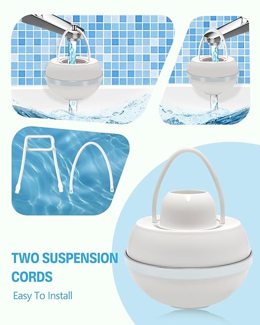 Bath Water Filter for Tub Faucet - 8 Stages Bathtub Ball Filter for Bathroom Sink, 2500 Gallons Shower Hard Water Softener to Remove Contaminants, Chlorine, Fluoride, Improve Skin,Hair,Nails Health