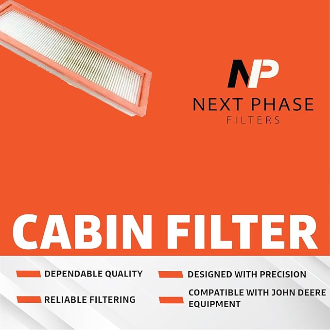 Cabin Filter 1 Pack - Forwarders, Loaders & Tractors - Cabin Air Filter for Efficient Recirculation Air Mode - Replaces O.E. RE195491; Baldwin PA5768; Wix WP10160 *See NP10160-CASE-6 for BULK*
