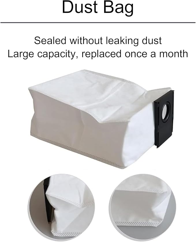 25-Piece Replacement Parts Kit for Eureka J15 Pro Ultra Robot Vacuum and Mop - 2 Main Roller Brushes, 8 Side Brushes, 4 HEPA Filters, 6 Dust Bags, 4 Mop Pads, 1 Ceaning Tool, 3-Month Supply