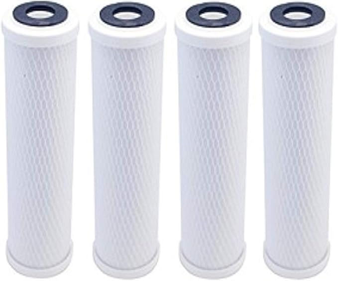 CFS – 4 Pack Carbon Block Water Filter Cartridge Compatible with EV910853, Costguard CG53-10 Models – Removes Bad Taste & Odor – Whole House Replacement Filter Cartridge – 10-Inch Submicron Filters