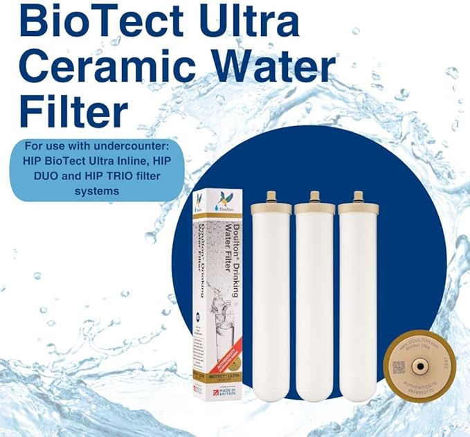Doulton ¦ W9123050 ¦ 10" Biotect Ultra ¦ Authentic Drinking Water Ceramic Replacement Candle Element Filter ¦ 2504 ¦ White ¦ NSF Certified ¦ M12 Thread ¦