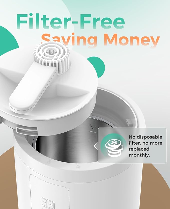 Healthy Warm Mist Humidifiers for Bedroom, 100oz Stainless Steel Humidifier Easy Clean, Steam Humidifier for Living Room, Whisper-Quiet and Filterless, with Sleep Mode and Timer, Auto-off Setting