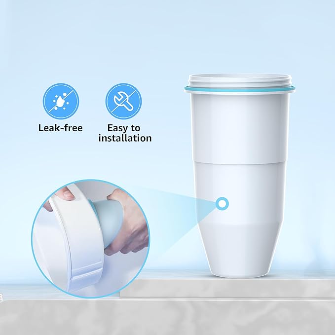 Filterlogic Water Filters, Reduce TDS, Compatible with ZeroWater® Pitcher and Dispenser, NSF/ANSI 372 Certified, Reduce Chlorine, and More (Pack of 4)