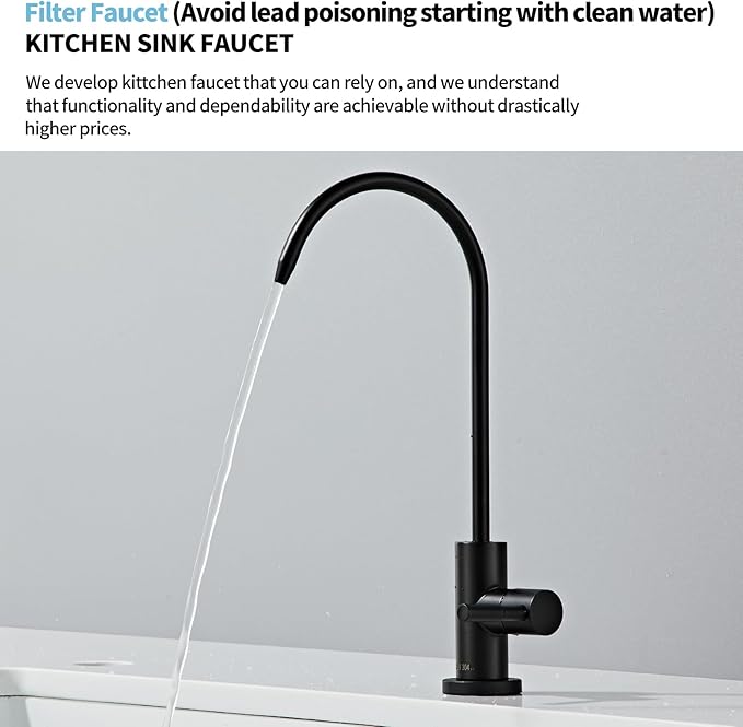 Drinking Water Faucet - Stainless Steel 304, Fits Most RO Units or Water Filtration Systems, Non-Air Gap