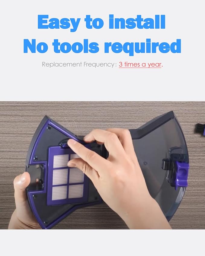 BBT BAMBOOST Filters Replacement Parts Fit for Eufy X8, Eufy Robovac X8 hybrid, Filter Accessories Vacuum (Pack of 6)