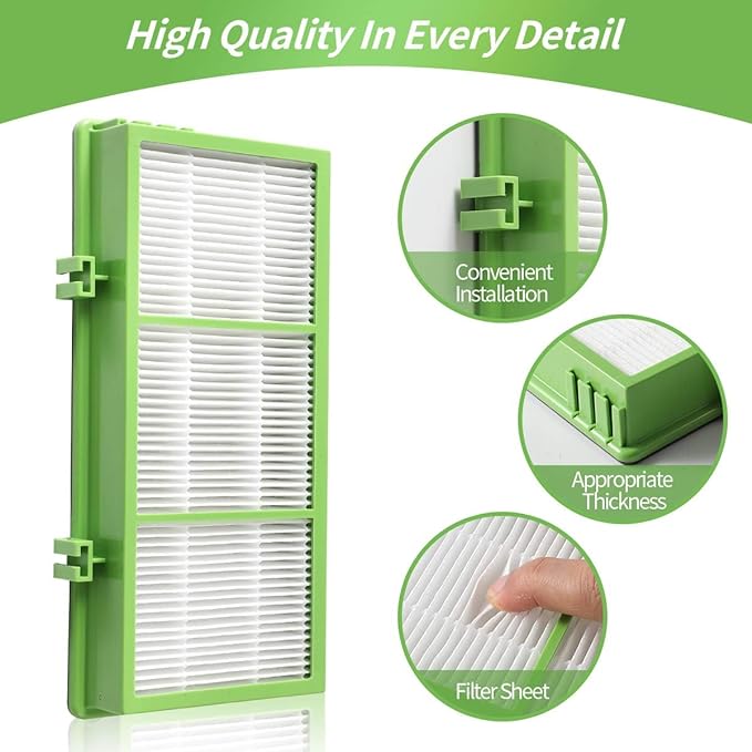 DerBlue Replacement True HE-PA Filter Compatible with Holmes AER1 Series Including 4pcs Filters and 8pcs Pre Filters Replacement Parts # HA-PF300AH-U4R, HAP242-NUC