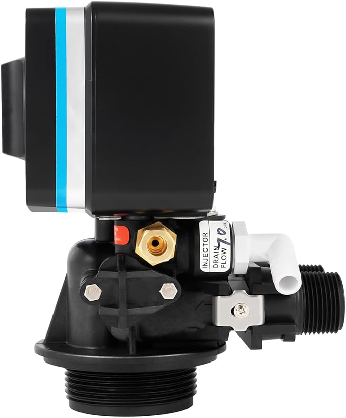 Water Softener Control Head Timer Water Softener Control Valve 110V 3W Backwash Head 12 Day Timer Valve Replacement Softener Valve For Filter Resin Tanks, Black