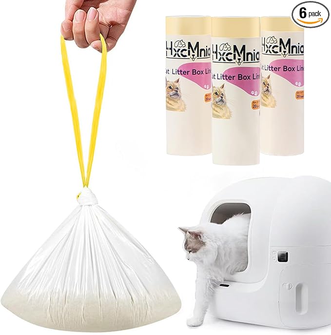 120 Count Self-Cleaning Litter Box Liners Compatible with PURA X/MAX - Leakproof & Odor-Control Design, 2x Thicker Material Than Standard Liners, Automatic Cat Litter Box Accessories