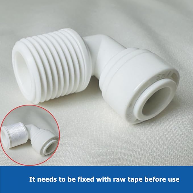 10 PCS 3/8" Male x 3/8" OD Push to Connect Tube Fitting - Quick Connect for Water Purifiers, Drinks Dispenser & Filtration Systems (Elbow Type)