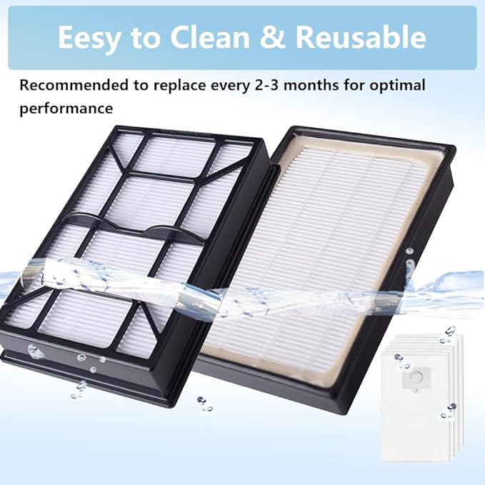 4 Pcs EF-9 HEPA Filter Replacement Vacuum Parts for Kenmore 53296, Vacuum Filters Compatible with Kenmore 21814 81714 BU1017 22614 31140, Filter Replacement Upright Vacuum Filters with 4 Type Q/C Bags