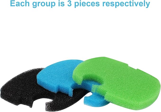Aquarium Canister Filter Pad Sponges Compatible with SUNSUN HW-304B/404B/704B/3000 CF500 Polar Aurora 525 GPH Generic Filters - 9 Pcs