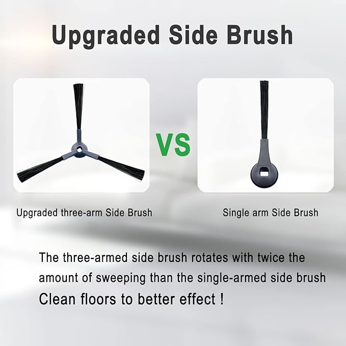 Upgraded Side Brushes Replacement for Shark IQ R101AE RV1001AE AV912S AV911S AV1010AE RV1000 AV970 AV993 AV1002AE Shark AI AV2501S AV2501AE RV2610WD RV2610WA RV2502AE RV2520AOUS Robot Vacuum Cleaner