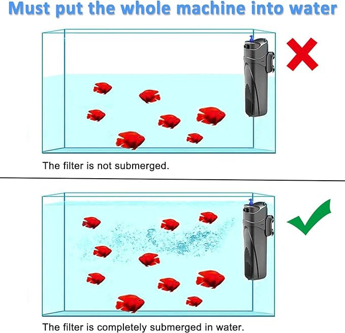 COOSPIDER Aquarium Filter Sun JUP-01 for 40-80 Gallon Tank Clear, U-V Fish Tank Green Clean Machine Submersible Pump w/ 1 Spare Bulb + 2 Replace Filter