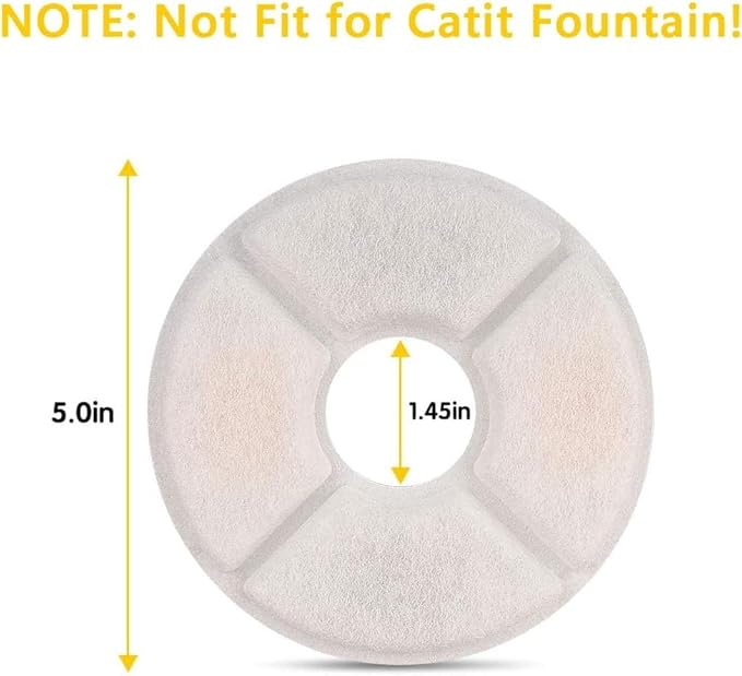 10-Pack Replacement Filters for Cat Fountain | Pet Water Fountain Filter | Activated Carbon Filter | Not for Catit