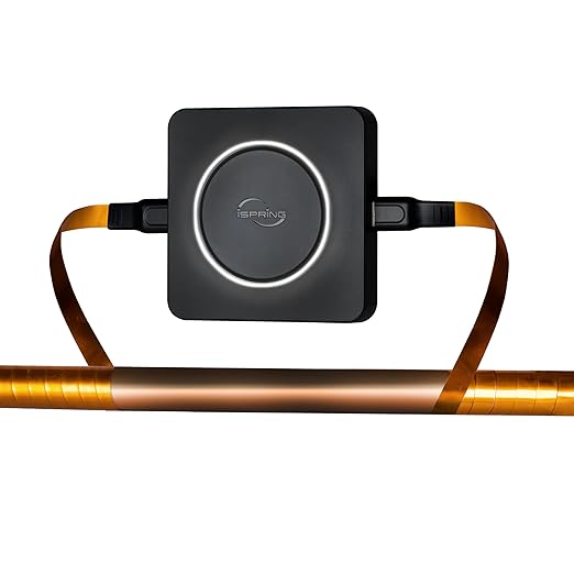 iSpring ED2000S Whole House Descaler, Alternative Electronic Salt-Free Hard Water Conditioner, Breathing LED Light Design with Magnet, Prevent Rust and Scale Build-up, Black