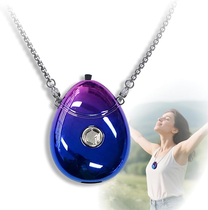 Personal Air Purifier, Chartreey® Wearable Air Purifier Necklace, True 199 million/cm³ Negative Ion, Portable Air Purifier Eliminates Dust, Pollen, Smoke for Outdoor, Travel(Purple)