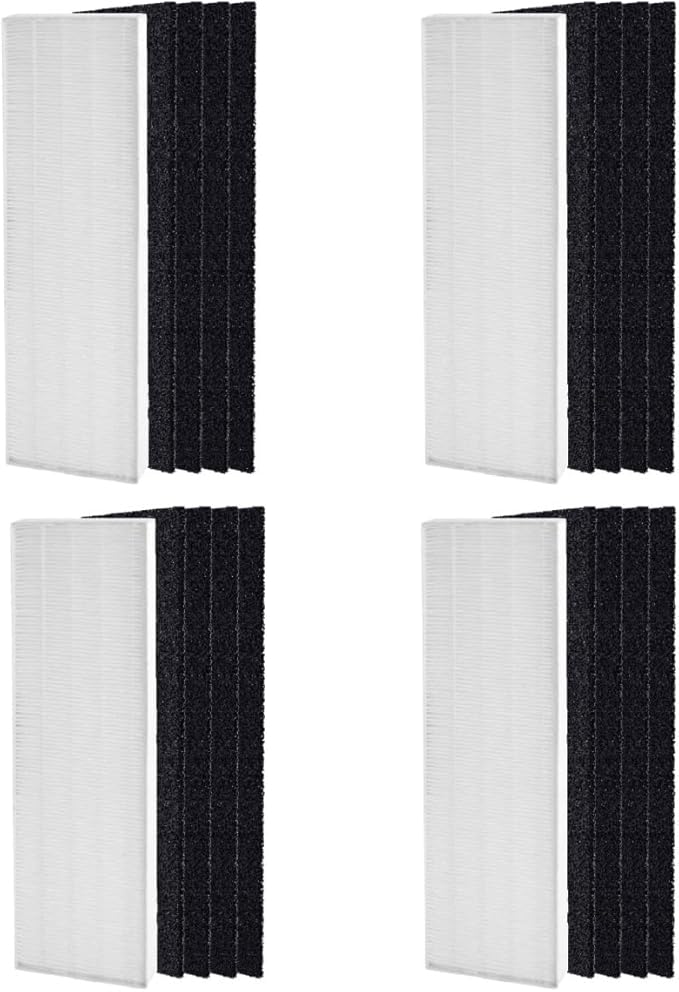 Nispira AeraMax 90 100 DX5 DB5 Filter Replacement for Fellowes Aeramax Air Purifier Part 40101701 9287001 9324001, True HEPA Activated Carbon 4 Sets