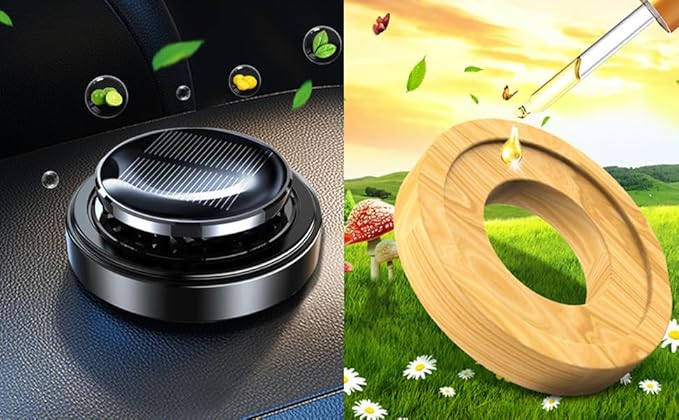1 Pack Fragrance Tablet Ring, 3 Bottles of Solar Car Air Freshener Refills (2 Fragrance Scented Cologne/Ocean Essentil Oils Refill) Perfume Oil for Car Air Fresheners Air Purifier Aromatic Diffuser