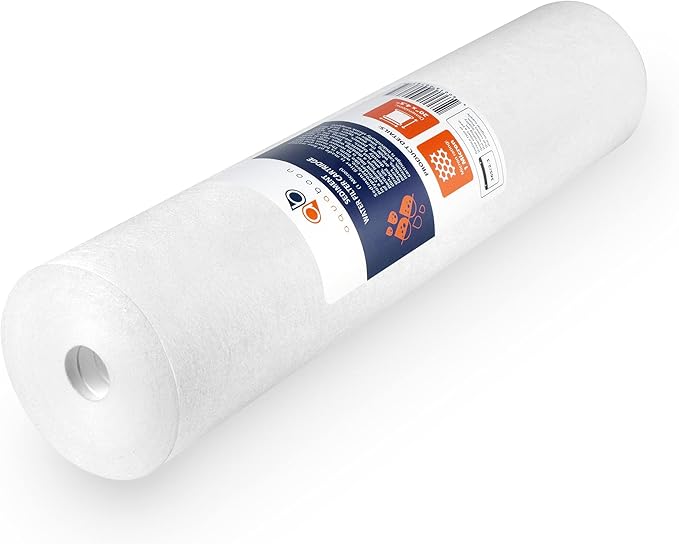 Aquaboon 1 Micron 20" Sediment Water Filter Replacement Cartridge | Whole House Sediment Filtration | Compatible with AP810-2, SDC-45-2005, FPMB5-20, P5-20, FP25B, 155358-43, 6 Pack
