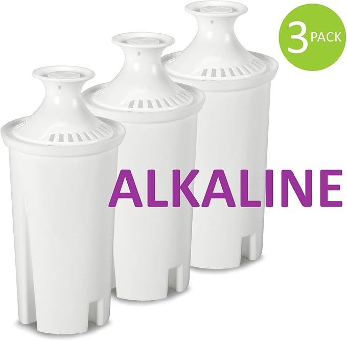 Alkaline Water Replacement Filter, Fits Brita Pitcher (3-pack)