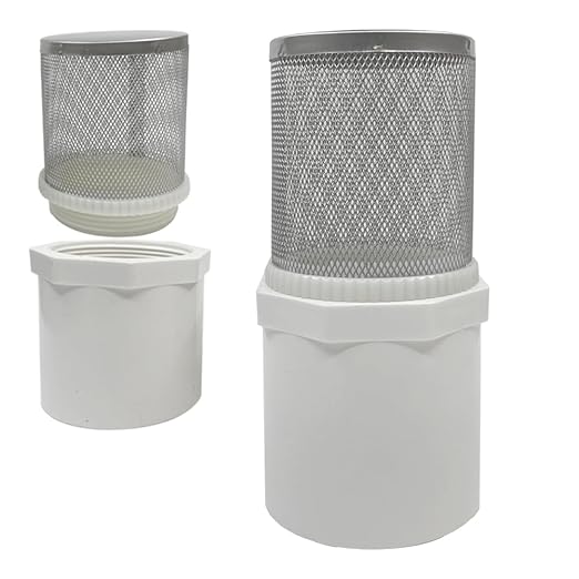 1/2" Stainless Steel Filter Cover Connected to 1/2" PVC DN15 Water Pipe, Suction Strainer Used to Remove Debris and Reduce Solid Entry
