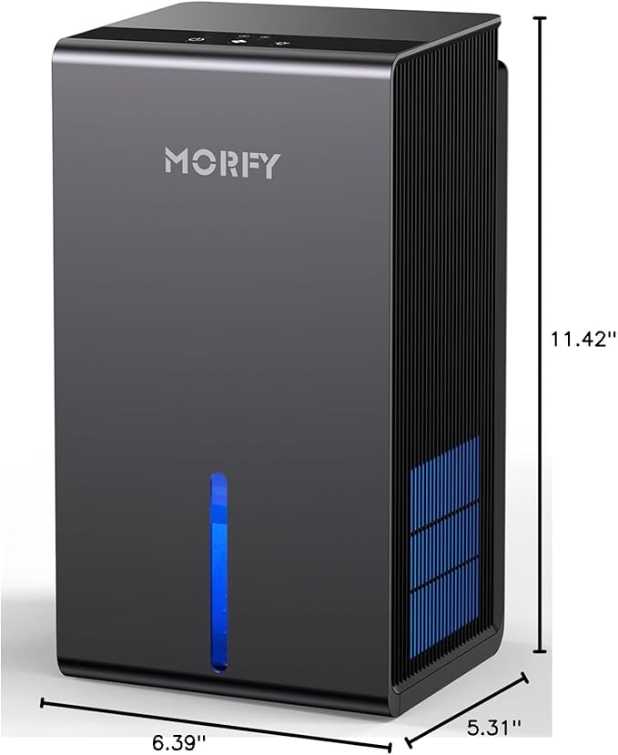 MORFY Dehumidifier, Small Dehumidifier for Bedroom Bathroom RV with Auto Shut Off, Compact Quiet Dehumidifiers for Room Home Closet Laundry Room