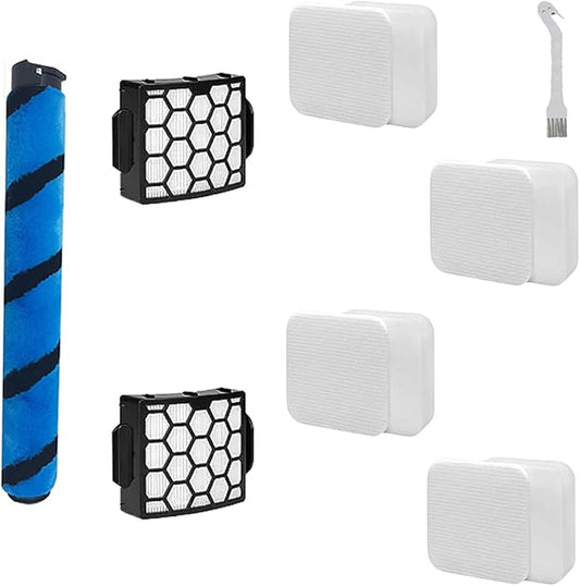 Brushroll & Hepa Foam Filters Compatible with Shark Rotator Duo Clean PowerFins LA500 LA500WM LA502 LA502NP Vacuum,Compares to Parts # 1483FC200 XHF320 & XFFK320