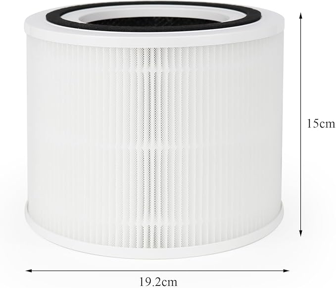 2 Pack Core 300 Replacement Filter Compatible with Levoit Core 300 Air Purifier, 3-in-1 H13 True HEPA Filter, Replacement Part No. Core 300-RF, White Color