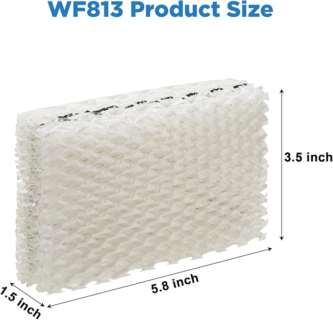 Freeboy Wf813 Eqwf813 Humidifier Filters Replacement for Equate Eqwf813 Eq-2119-Ul; Relion Rcm832 Rcm-832n; Procare Pcwf813; Protec Wf813 Humidifier Replacement Filter(4 Pack)