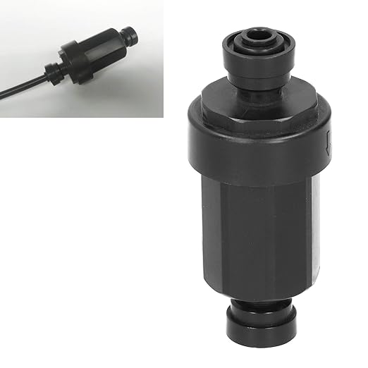 1/4in Irrigation Filter with Stainless Steel Strainer Quick Connect Filtration System for Courtyards Gardens Black 3.9x1.6in