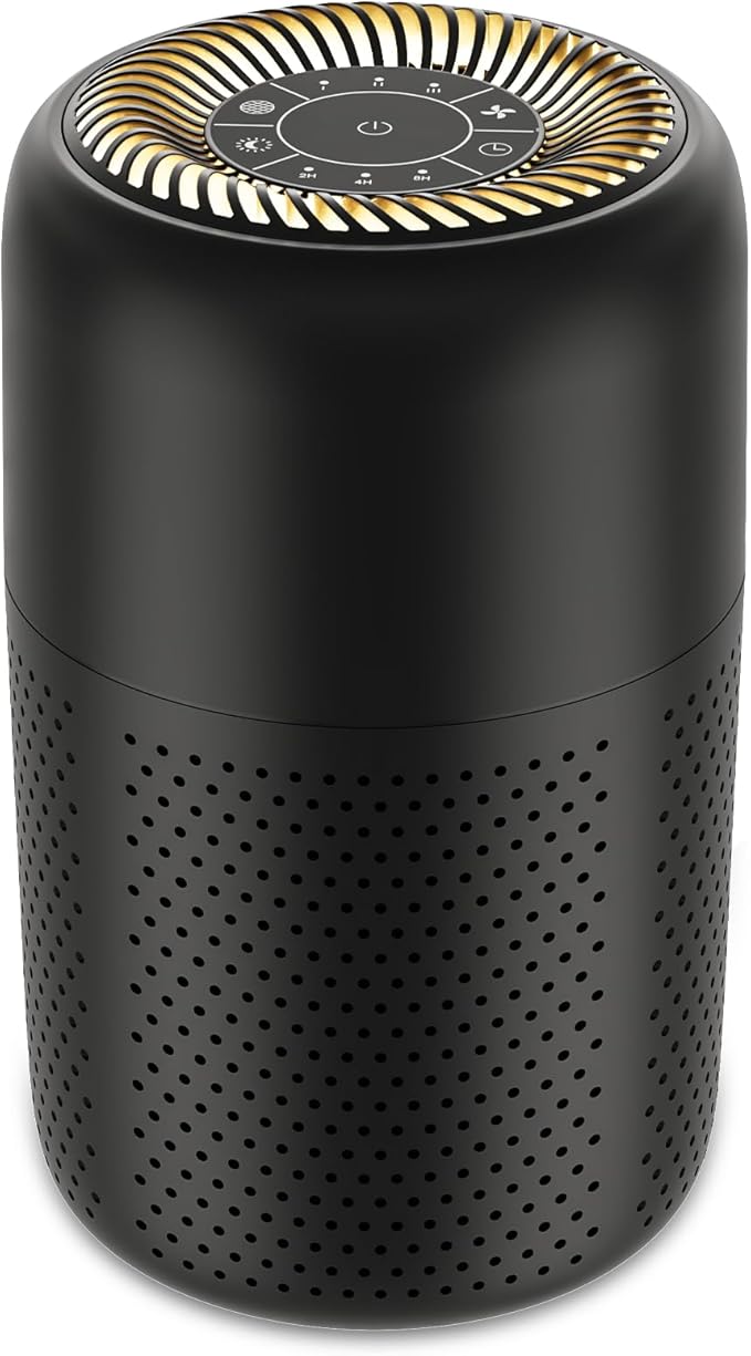 Small Air Purifiers for Bedroom Home Dorm Up to 600 sqft,20 dB Quiet Desktop Air Purifier With Night Light,H13 HEPA Filter,For Smoke Pets Dander Hair Filter,For Apartment Kitchen