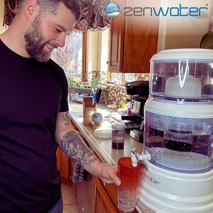 Genuine 5-Stage Mineral Cartridge Filter Replacement - Exclusively for Zen Water Countertop Gravity Filtration System - Clean and Mineral-Rich Hydration