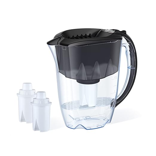 AQUAPHOR Water Filter Pitcher Ideal 7 Cup with 3 x B15 Filters - Black
